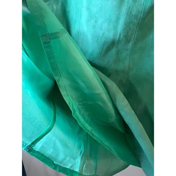 MaxMara Light Green Belt Loops Above Knee Length A-line Skirt Suede Size 10 - Picture 9 of 9